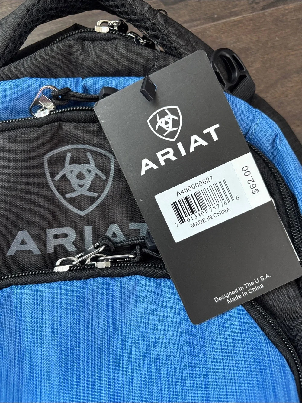 Ariat Logo Backpack,3 zipper compartments,organization slots,bottle holders